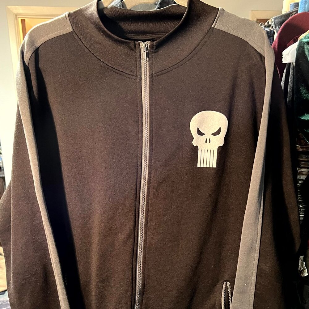 Marvel Punisher Full-Zip Black with Punisher Icon Jacket SZ XL